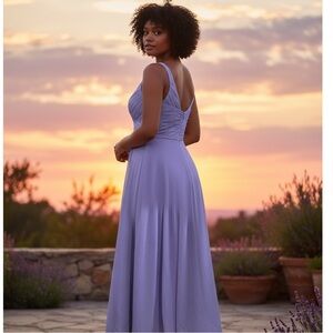 Christina Wu - Lilac Chiffon Maxi Dress - 12